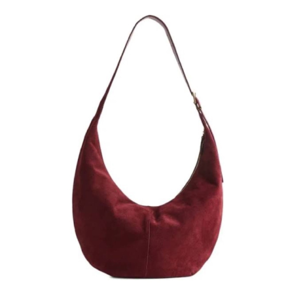Madewell Essential Curve Shoulder Bag Deep Merlot